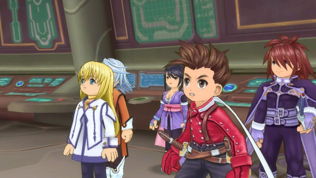 Tales of Symphonia Chronicles PS3 Sony PlayStation 3 JRPG role playing game anime style fantasy adventure Bandai Namco Tales series dual game collection Symphonia Dawn of the New World turn based combat party driven story PlayStation 3 software video game title gameplay