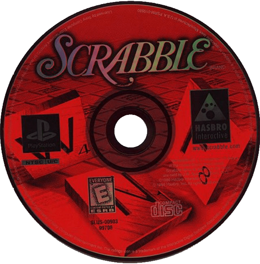 Scrabble disc for PlayStation 1 (PS1) board game puzzle video game