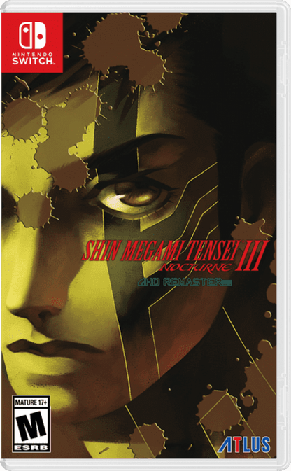 Shin Megami Tensei III Nocturne HD Remaster for Nintendo Switch JRPG featuring demon negotiation turn based combat dark post apocalyptic Tokyo setting and remastered visuals front cover