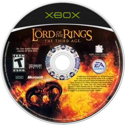 The Lord of the Rings The Third Age Xbox XBOX for role playing video game fans featuring turn based combat epic Middle earth adventure Fellowship inspired storyline character progression strategic battles fantasy exploration iconic Tolkien universe collectible gaming appeal game disc