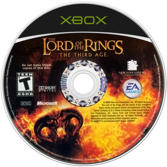 The Lord of the Rings The Third Age Xbox XBOX for role playing video game fans featuring turn based combat epic Middle earth adventure Fellowship inspired storyline character progression strategic battles fantasy exploration iconic Tolkien universe collectible gaming appeal game disc