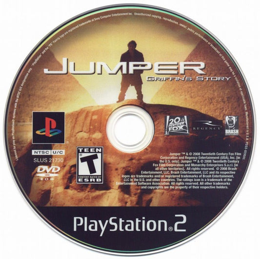 Jumper Griffins Story PS2 PlayStation 2 action adventure sci fi teleportation combat game retro video game disc