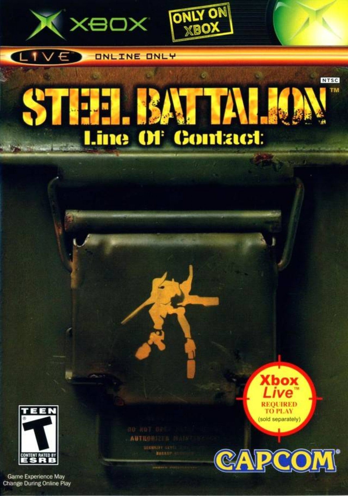 Steel Battalion Line of Contact Xbox original game mech combat simulator online multiplayer tactical shooter Capcom title complete in box collectible retro video game for Xbox console cover art