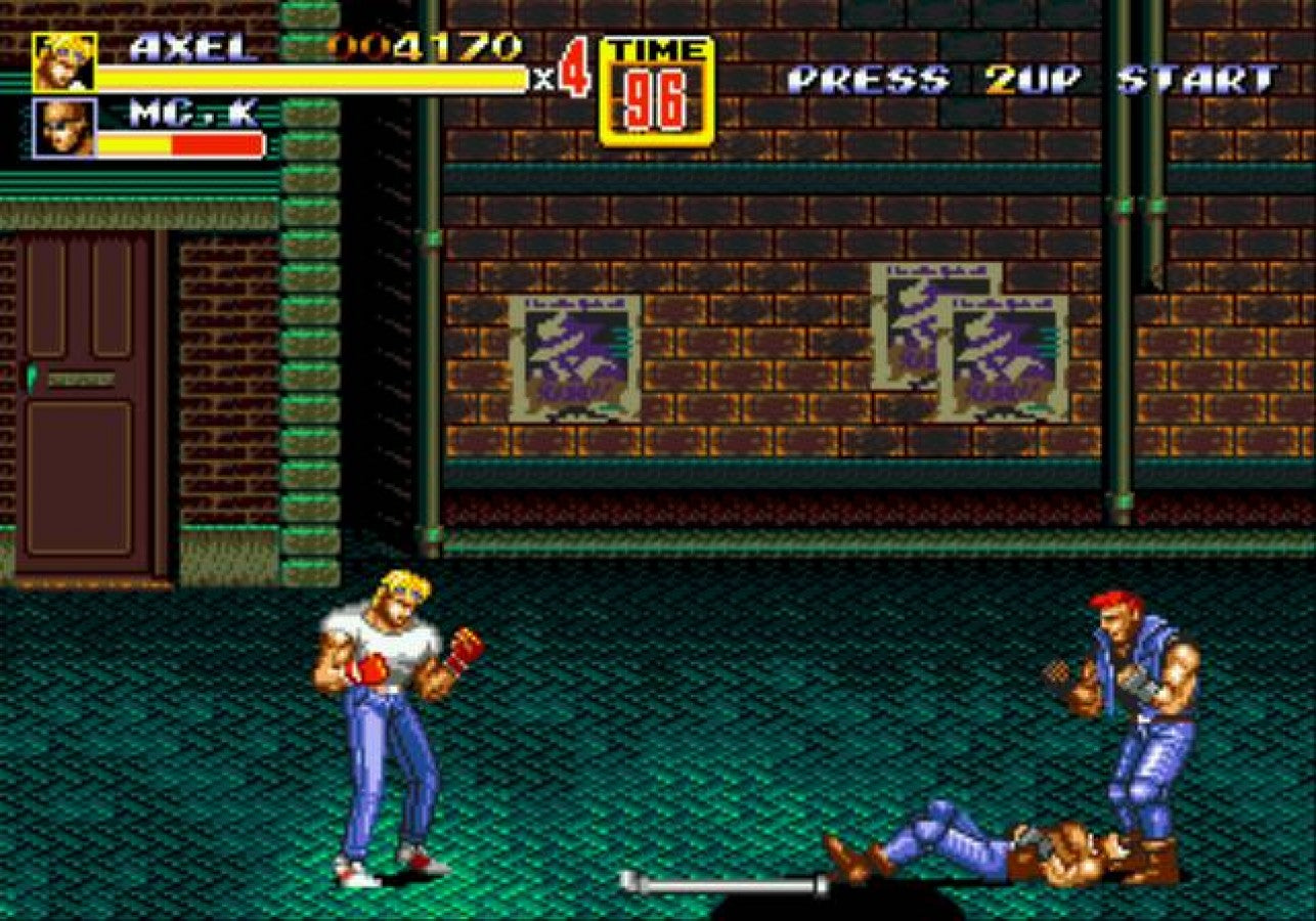 Streets of Rage 2 cartridge for the Sega Genesis not for resale variant featuring 16 bit side scrolling beat em up gameplay with cooperative multiplayer iconic soundtrack and intense street fighting action gameplay