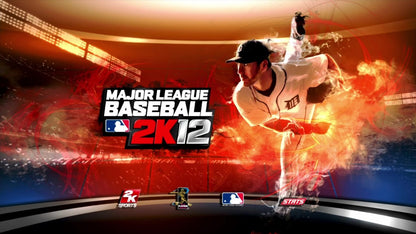 Major League Baseball 2K12 title page for Xbox 360 (X360) sports baseball video game