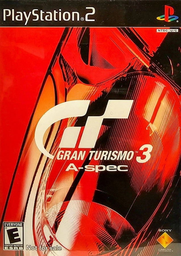 Retro Gran Turismo 3 Not for Resale PS2 inspired design featuring realistic driving simulation aesthetic vintage PlayStation 2 high performance sports cars detailed racing circuits authentic motorsport experience Polyphony Digital gameplay nostalgic racing presentation - cover art