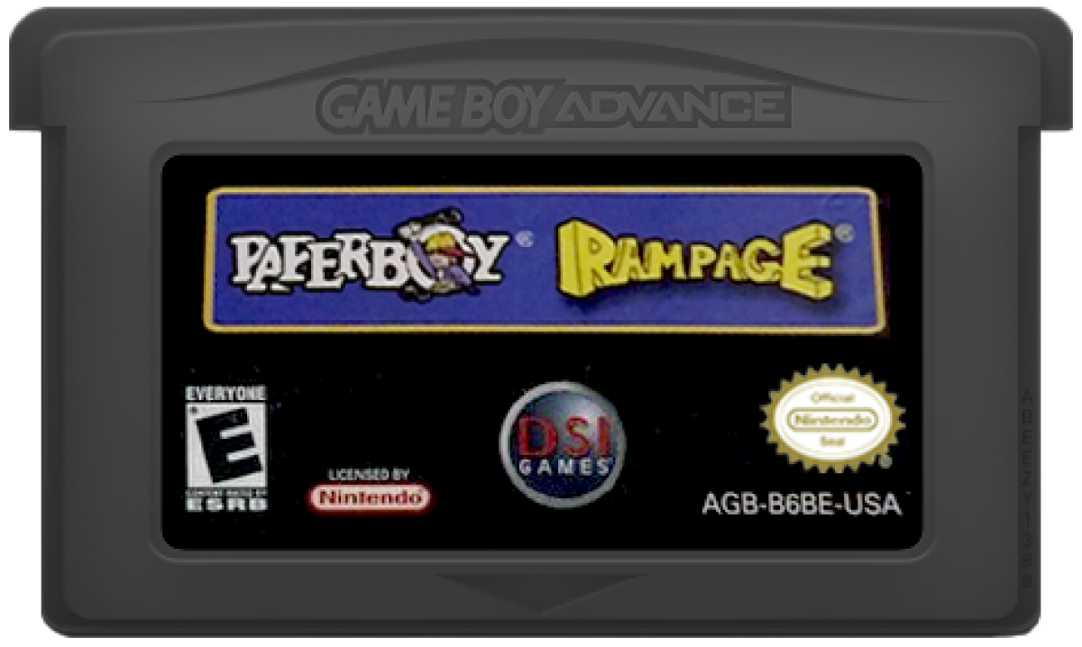 Paperboy & Rampage Nintendo Game Boy Advance GBA for arcade action retro video game fans featuring newspaper delivery city streets monster destruction classic arcade gameplay fast paced challenges iconic retro action classic handheld gaming collectible gaming appeal cartridge