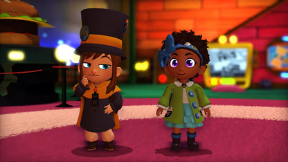 A Hat in Time for Nintendo Switch 3D platformer adventure game featuring Hat Kid colorful worlds collectible time pieces platforming challenges and cartoon style gameplay