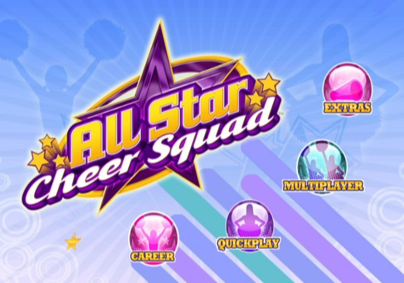 All-Star Cheer Squad title screen art for Nintendo Wii (Wii) video game