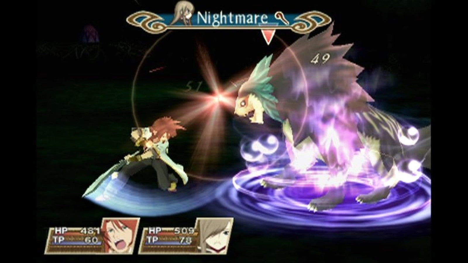 Tales of the Abyss game for the PlayStation 2 featuring action RPG gameplay with real time combat character driven storylines and a fantasy adventure following Luke fon Fabre through a world shaped by prophecy and war gameplay