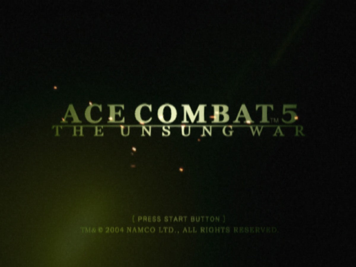 Ace Combat 5 The Unsung War Greatest Hits PlayStation 2 PS2 retro video game combat flight simulator title screen