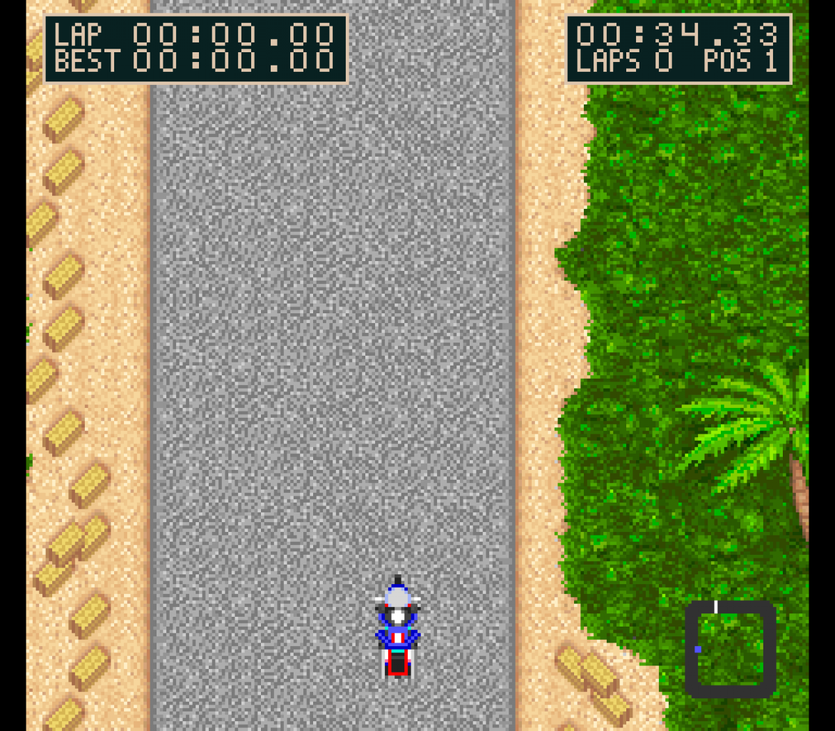 Kawasaki Caribbean Challenge Super Nintendo Entertainment System SNES racing video game featuring off-road motorcycle racing tropical Caribbean environments challenging courses high-speed driving jumps sharp turns and classic Super Nintendo Entertainment System SNES gameplay collectible retro gaming appeal gameplay