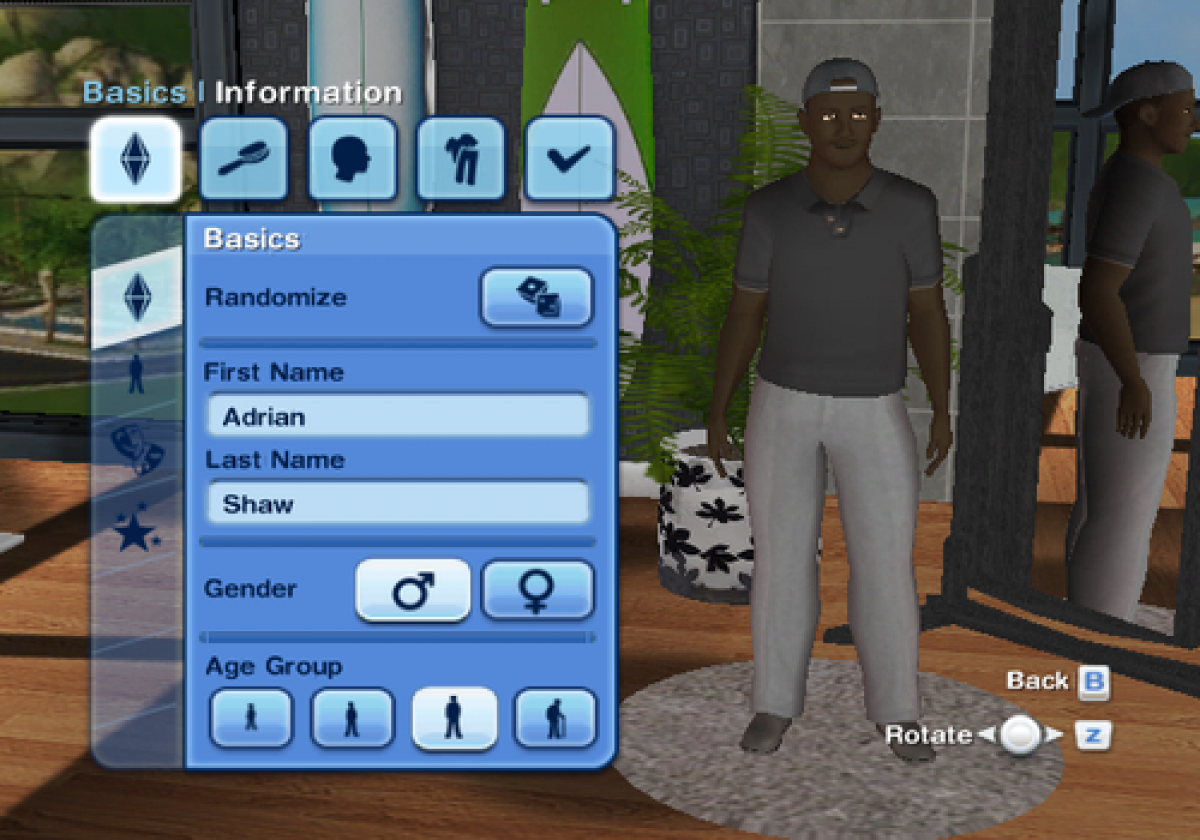 The Sims 3 Wii inspired design featuring life simulation gameplay aesthetic virtual household management character customization open neighborhood exploration creative storytelling family friendly social interactions casual gaming presentation gameplay