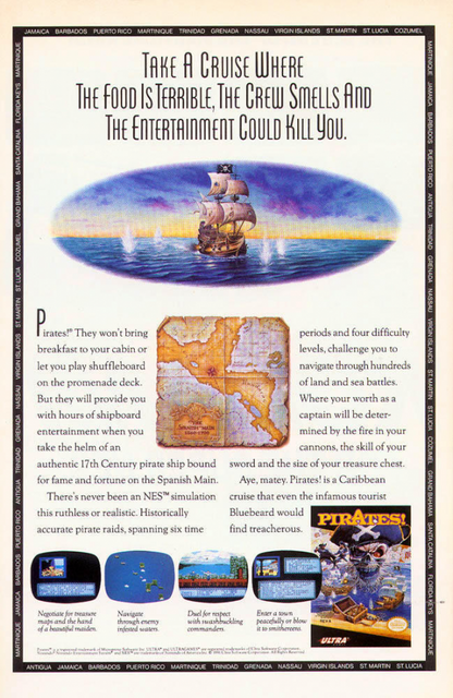 Pirates advert for Nintendo Entertainment System (NES) retro video game