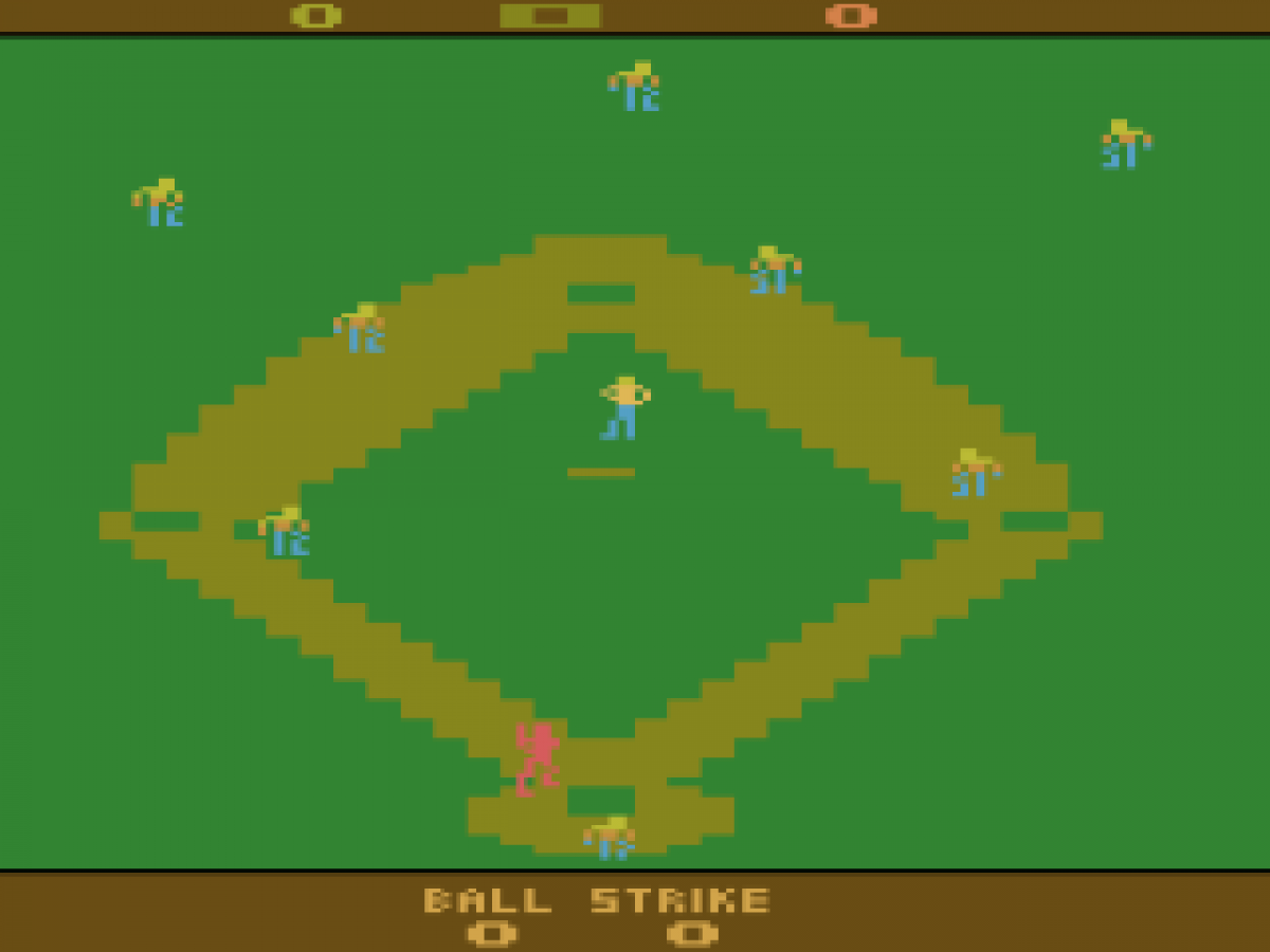 RealSports Baseball gameplay art for Atari 2600 video game 