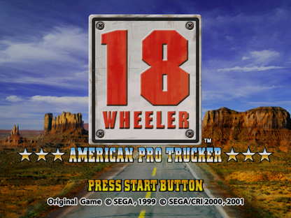 18 Wheeler American Pro Trucker Sega Dreamcast retro video game arcade racing title screen