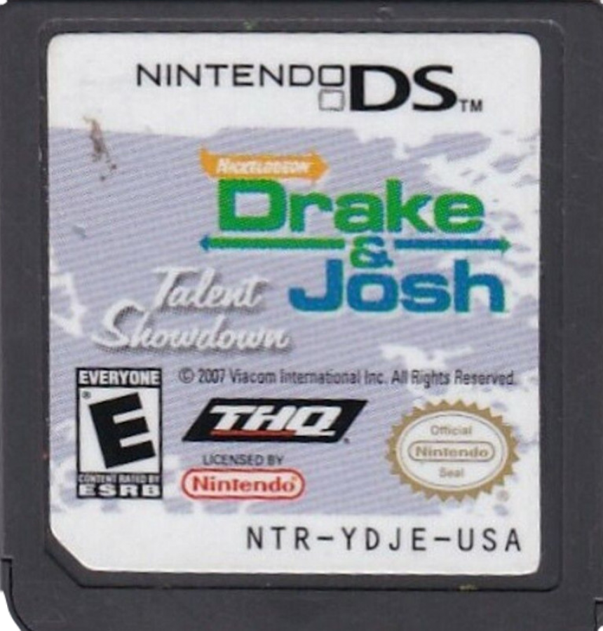Drake & Josh: Talent Showdown for Nintendo DS with mini-game challenges based on the TV series cartridge