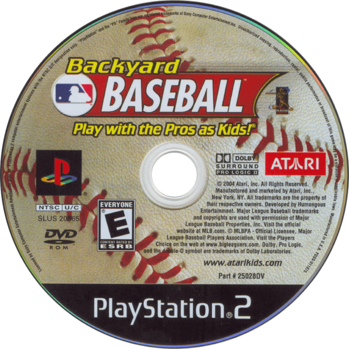 Backyard Baseball game for the PlayStation 2 featuring arcade style baseball gameplay with kid friendly characters real MLB players and fun backyard fields with accessible controls and multiplayer modes disc