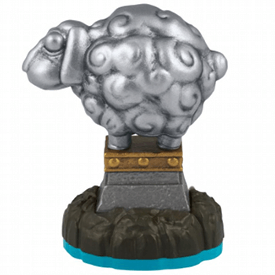 Platinum Sheep Skylanders Swap Force figure, rare metallic silver sheep collectible with shiny finish, non-playable chase variant on portal base, detailed display piece from Skylanders Swap Force series
