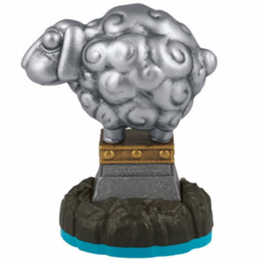 Platinum Sheep Skylanders Swap Force figure, rare metallic silver sheep collectible with shiny finish, non-playable chase variant on portal base, detailed display piece from Skylanders Swap Force series