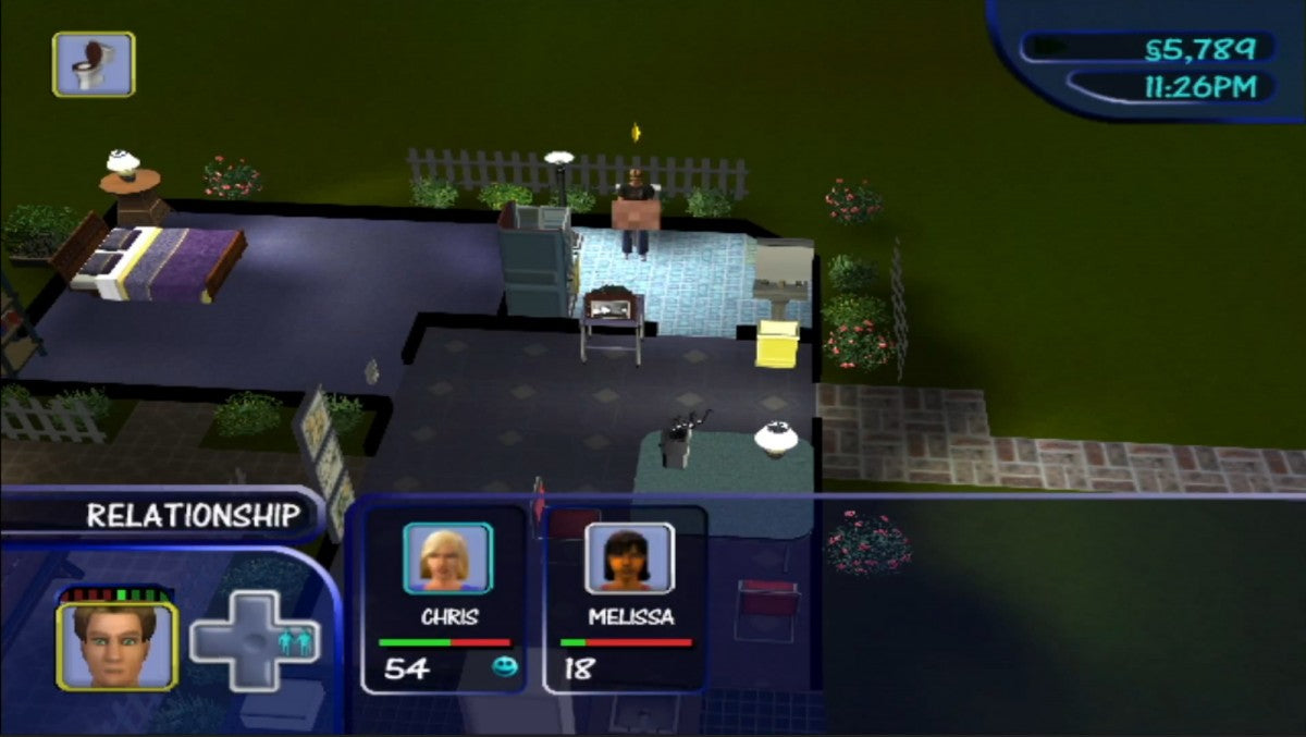 The Sims Nintendo GameCube game featuring life simulation gameplay character creation home building real time needs management career progression social interactions and open ended sandbox style play in a virtual neighborhood world gameplay 