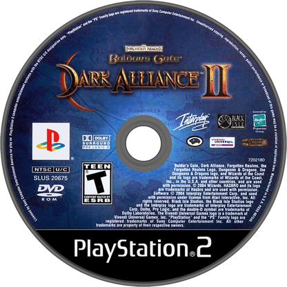 Baldurs Gate Dark Alliance 2 retro PlayStation 2 video game Baldurs Gate fantasy action RPG dungeon crawler hack and slash cooperative gameplay console title PlayStation 2 release disc
