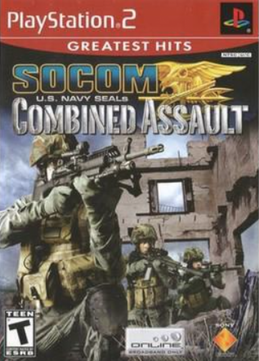 SOCOM U.S. Navy SEALs Combined Assault Greatest Hits PlayStation 2 retro video game tactical shooter cover art (2006)