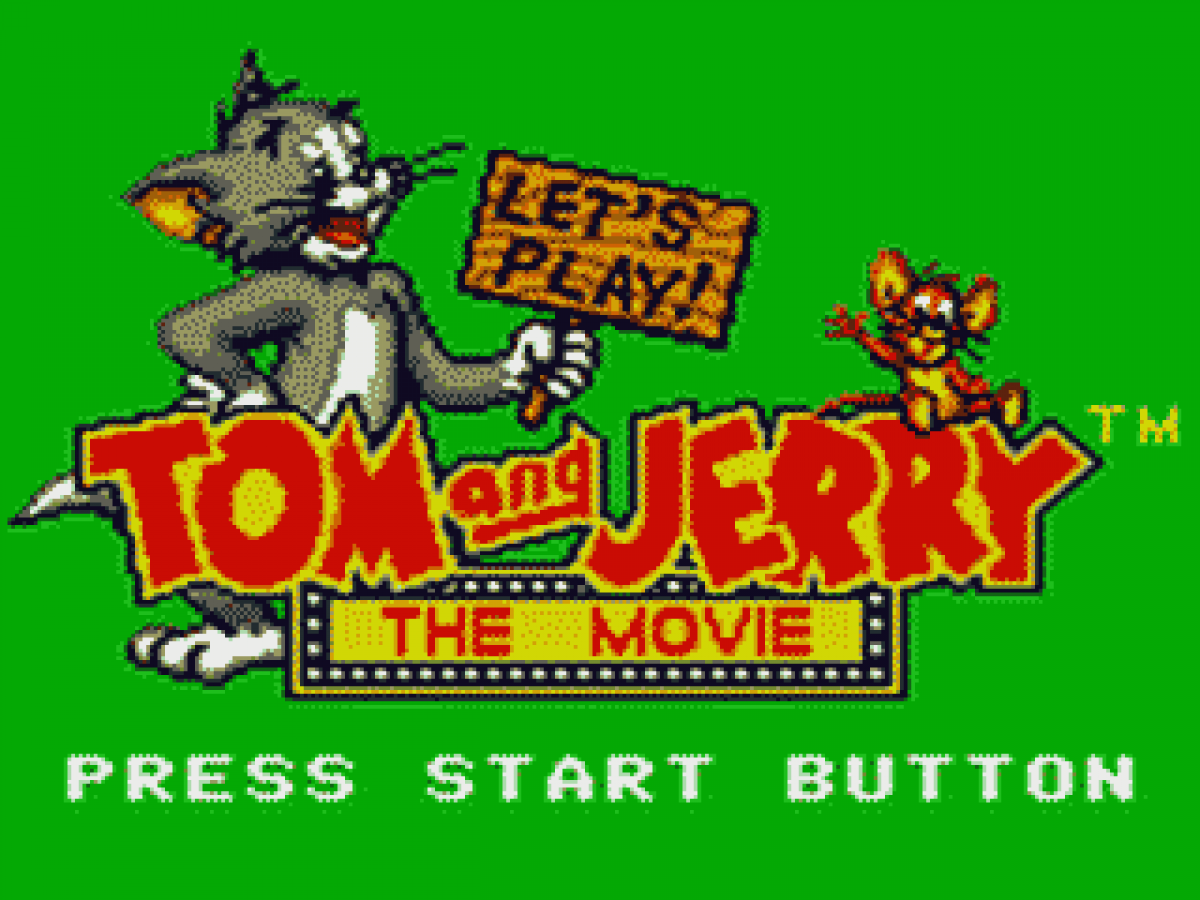 Tom and Terry the Movie title screen for SEGA Game Gear video game. 