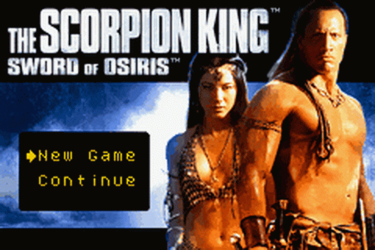 The Scorpion King Sword of Osiris Game Boy Advance GBA action adventure video game featuring Mathayus sword combat ancient Egyptian environments platforming enemies boss battles powerful attacks treasure exploration challenging levels and classic Game Boy Advance GBA gameplay collectible retro gaming appeal gameplay