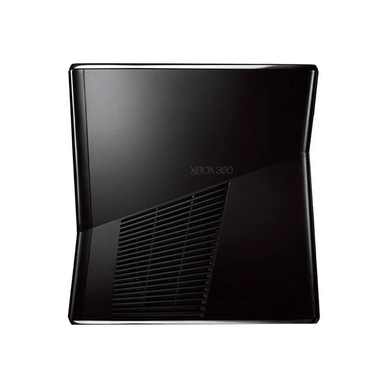 Xbox 360 Slim console system 250GB, Xbox 360 S model, Microsoft gaming console, built-in Wi-Fi, home entertainment system side shine shot