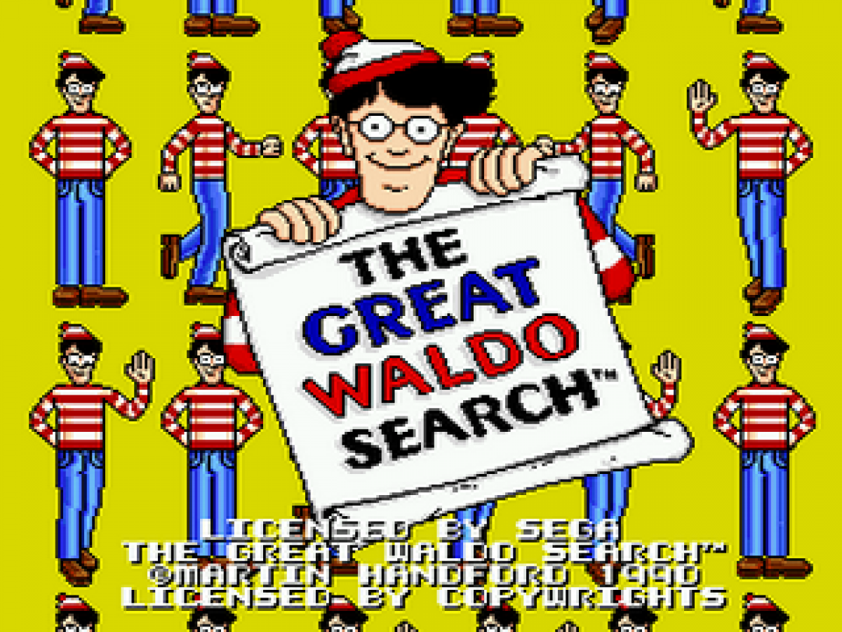The Great Waldo Search title screen for Sega Genesis (GEN) video game