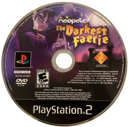 Neopets The Darkest Faerie PS2 Sony PlayStation 2 action adventure fantasy RPG Neopia exploration puzzle solving sword combat magic abilities story driven gameplay family friendly retro gaming PlayStation 2 software video game title disc