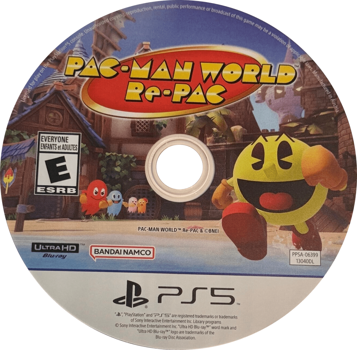 Pac-Man World Re-Pac PS5 game featuring classic 3D platforming gameplay, colorful environments, and modern remastered visuals for PlayStation 5 disk
