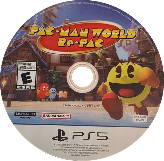 Pac-Man World Re-Pac PS5 game featuring classic 3D platforming gameplay, colorful environments, and modern remastered visuals for PlayStation 5 disk