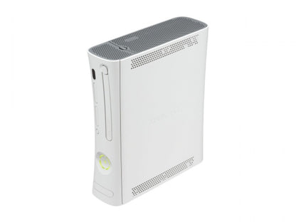 Xbox 360 Arcade Console 120GB Hard Drive Microsoft gaming system Scratch and Scuff visible wear tested backwards compatible Xbox original games wireless controller faceplate included
