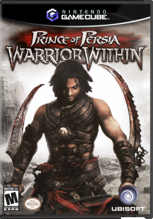 Prince of Persia Warrior Within for GameCube featuring intense action adventure gameplay with dark fantasy themes front cover