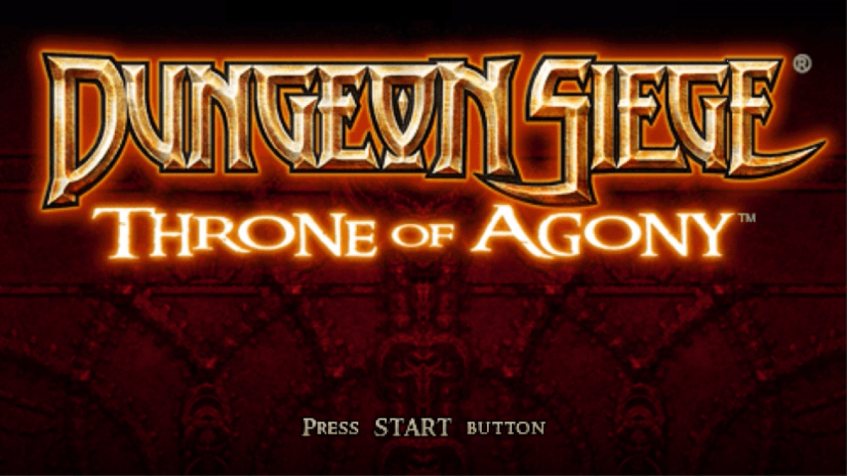 Dungeon Siege: Throne of Agony – PlayStation Portable (PSP) start screen for action role-playing video game