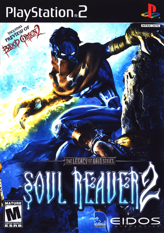 Legacy of Kain Soul Reaver 2 PS2 Sony PlayStation 2 action adventure gothic puzzle platformer Raziel vampire wraith combat time travel narrative dark fantasy story exploration dimension shifting gameplay Crystal Dynamics retro gaming PlayStation 2 software video game title cover art