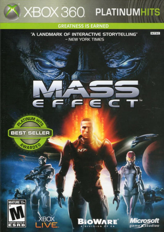 Mass Effect [Platinum Hits] cover art for Xbox 360 (X360) sci-fi action role-playing video game