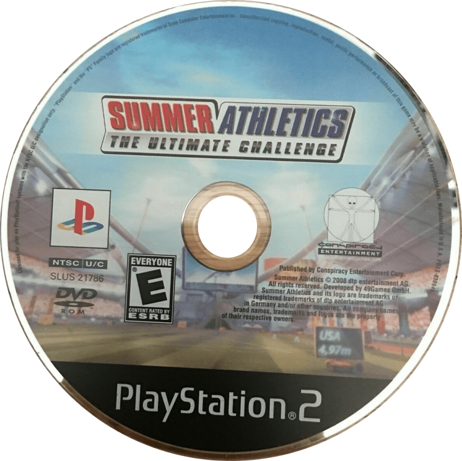 Summer Athletics: The Ultimate Challenge – PlayStation 2 (PS2) video game disc, sports and track-and-field simulation.