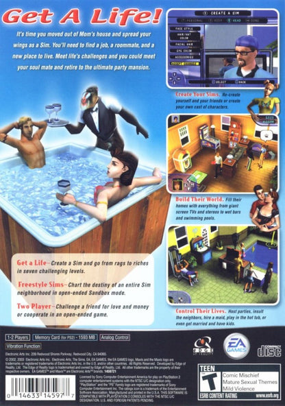 The Sims 2 [Greatest Hits] back cover art for PayStation 2 video game