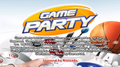Game Party – Nintendo Wii (Wii) party mini-game collection title screen for video game