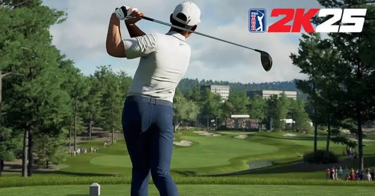 PGA Tour 2K25 PlayStation 5 PS5 video game featuring realistic golf simulation gameplay professional golfers championship tournaments world famous golf courses precision swing mechanics putting challenges course customization MyCAREER mode online multiplayer competitive golf matches and authentic sports presentation classic PlayStation 5 sports gaming retro video game collection collectible gaming appeal gameplay