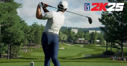 PGA Tour 2K25 PlayStation 5 PS5 video game featuring realistic golf simulation gameplay professional golfers championship tournaments world famous golf courses precision swing mechanics putting challenges course customization MyCAREER mode online multiplayer competitive golf matches and authentic sports presentation classic PlayStation 5 sports gaming retro video game collection collectible gaming appeal gameplay