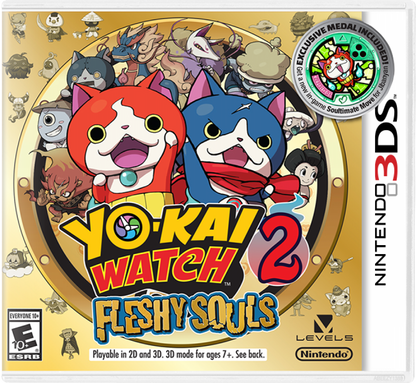 Yo-Kai Watch 2: Fleshy Souls cover art for Nintendo 3DS (3DS) video game