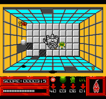 Super Glove Ball Nintendo Entertainment System NES sports action video game featuring first-person ball control glove gameplay bouncing and deflecting balls against walls targets and obstacles fast-paced challenges skill-based action and classic Nintendo Entertainment System NES gameplay collectible retro gaming appeal gameplay