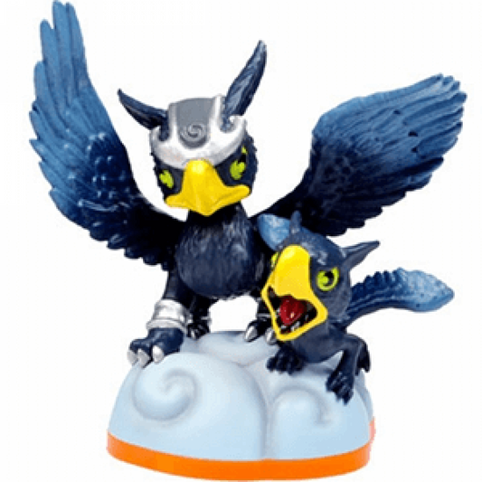 Sonic Boom Series 2 Skylanders Giants figure, air element griffin character with wings spread and baby griffins at her feet, perched in battle stance, detailed collectible toy on portal base from Skylanders Giants series