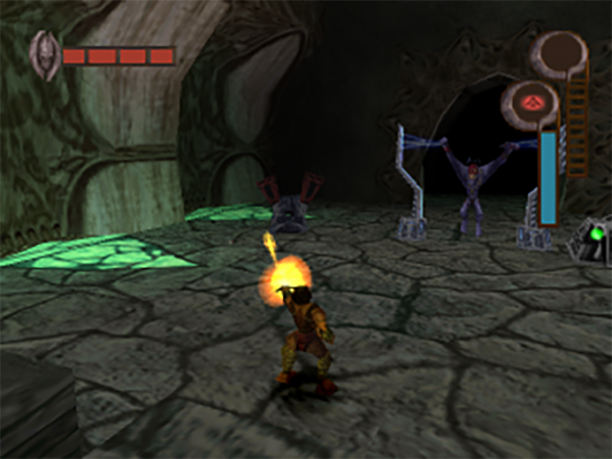 Small Soldiers game for the PlayStation featuring third person action gameplay with squad based mechanics mission objectives and combat between toy soldiers inspired by the film with varied weapons and character abilities gameplay
