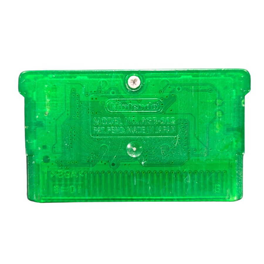 Pokemon Emerald CIB Game Boy Advance GBA RPG adventure game featuring Hoenn region exploration turn based battles Pokemon catching training legendary Rayquaza Battle Frontier complete in box collectible retro video game collection gaming appeal back of cartridge