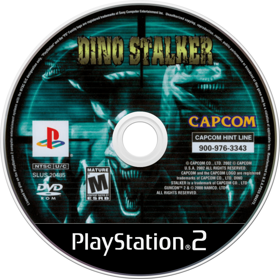 Dino Stalker PlayStation 2 PS2 retro video game light gun shooter disc (2002)